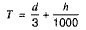 T = d/3 + h/1000